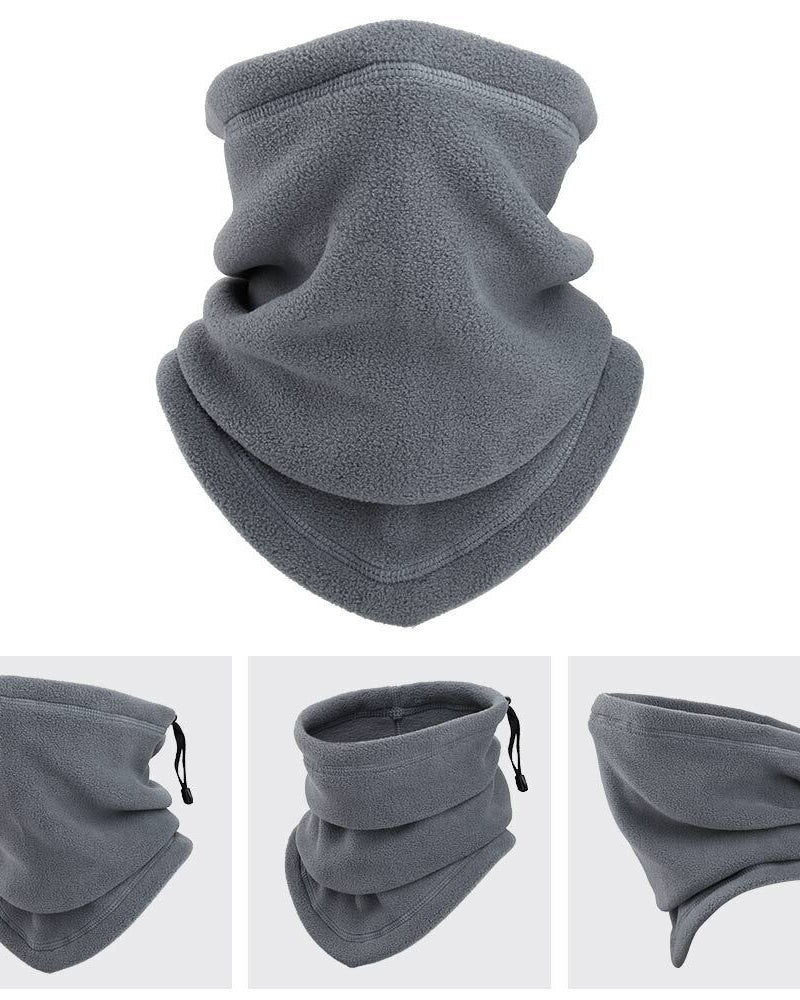 Fleece neck gaiter with drawstring toggle