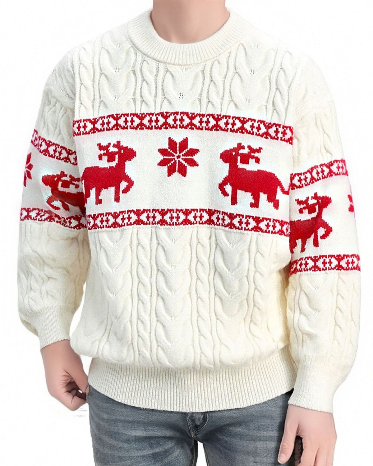 Men's reindeer jacquard Christmas sweater