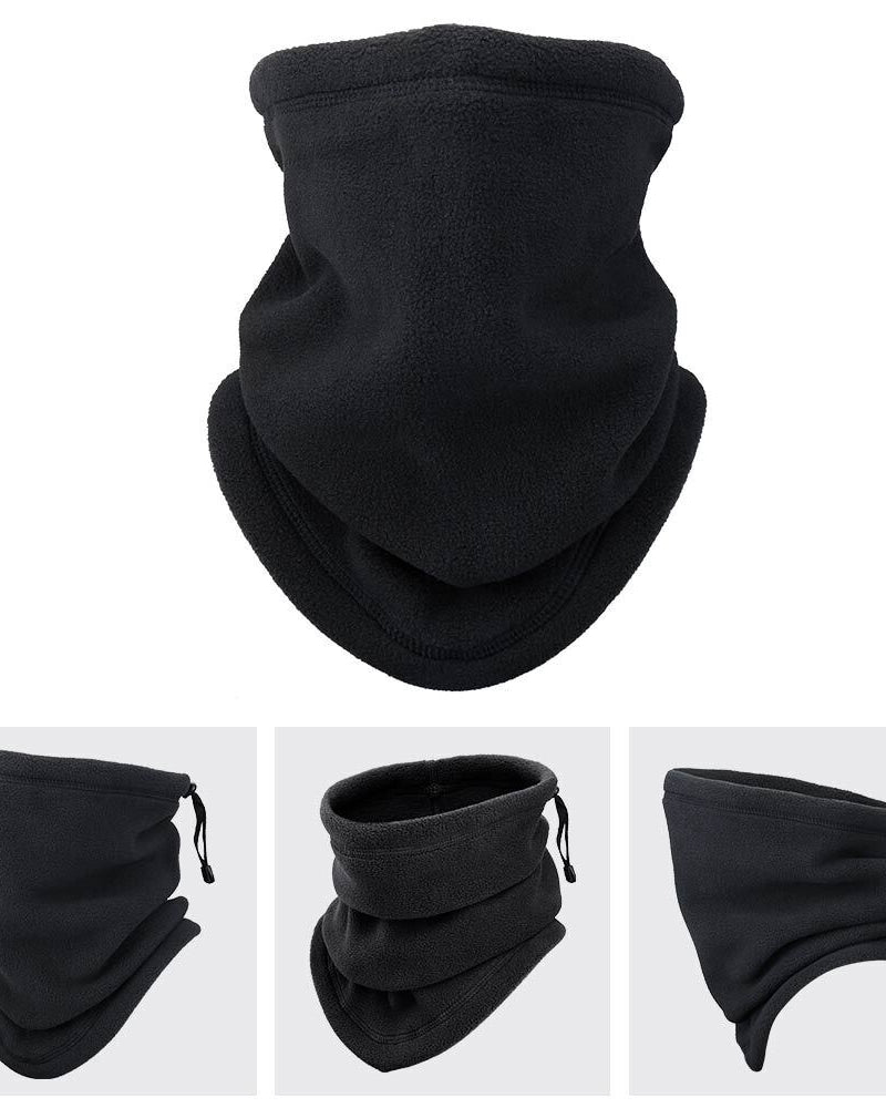 Fleece neck gaiter with drawstring toggle