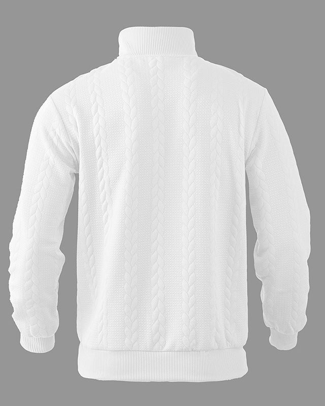 Men's quarter zip jacquard sweater