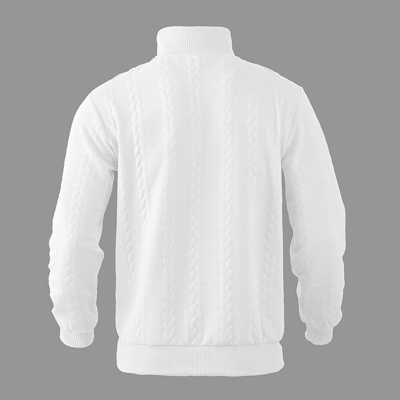 Men's quarter zip jacquard sweater