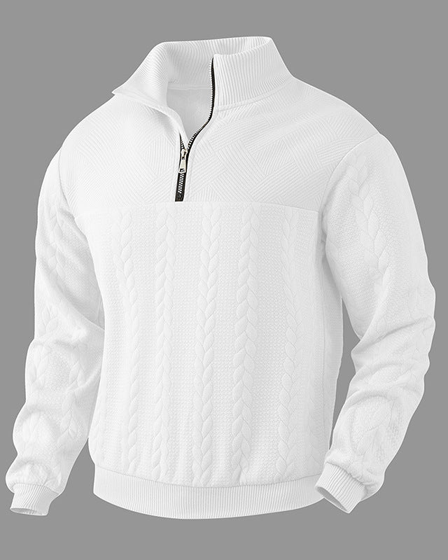 Men's quarter zip jacquard sweater