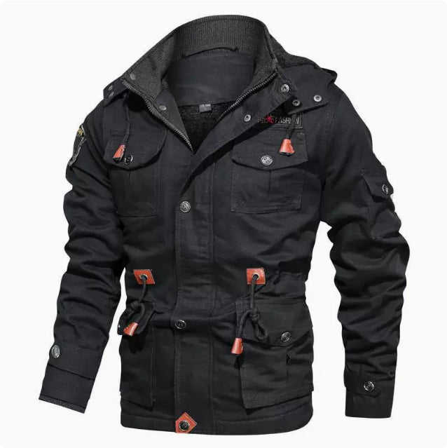 Men's hooded military style winter jacket