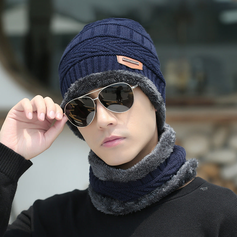 Knit beanie and neck warmer set
