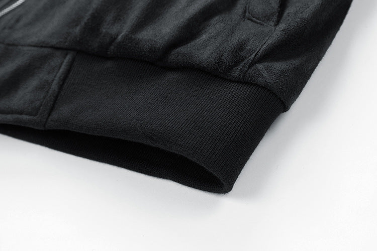 Men's faux suede bomber jacket