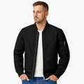 Men's Bomber Jacket with Piped Pockets and Zip Sleeve Pocket