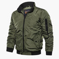 Men's Bomber Jacket with Zipper and Ribbed Hem