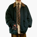 Men's Bomber Jacket with Zipper and Front Pockets