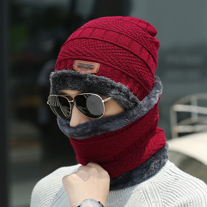 Knit beanie and neck warmer set