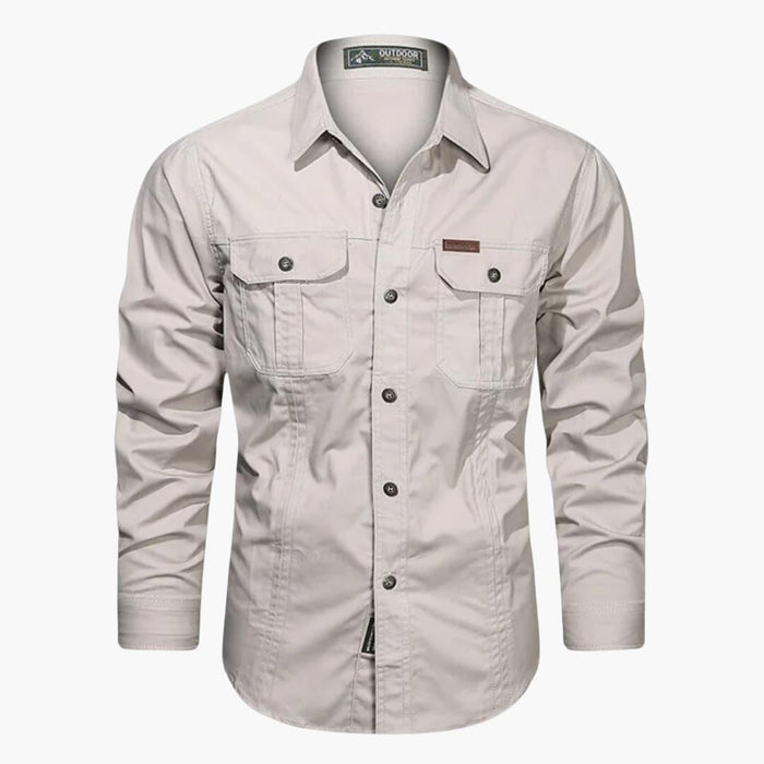 Men's Cargo Long Sleeve Shirt – Comfortable Outdoor Casual Shirt