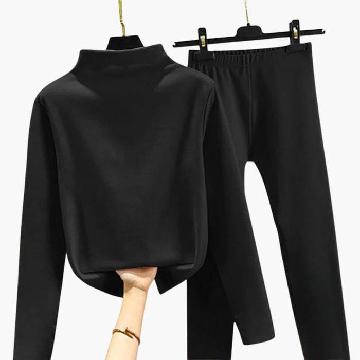 Women's Fleece Set with Long Sleeves and Elastic Waistband