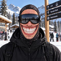 Ski mask with realistic funny face print