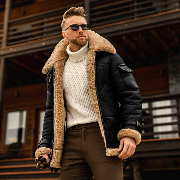 Wyatt | Men's Winter Jacket with Faux Fur Lining and Big Collar