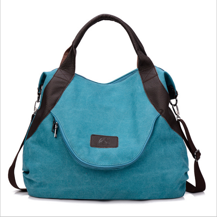 Taylor | Large Canvas Shoulder Bag with Detachable Crossbody Strap