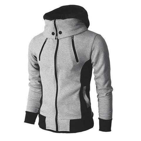 Wyatt | Men's Slim Zip Hoodie Jacket with Layered High Collar