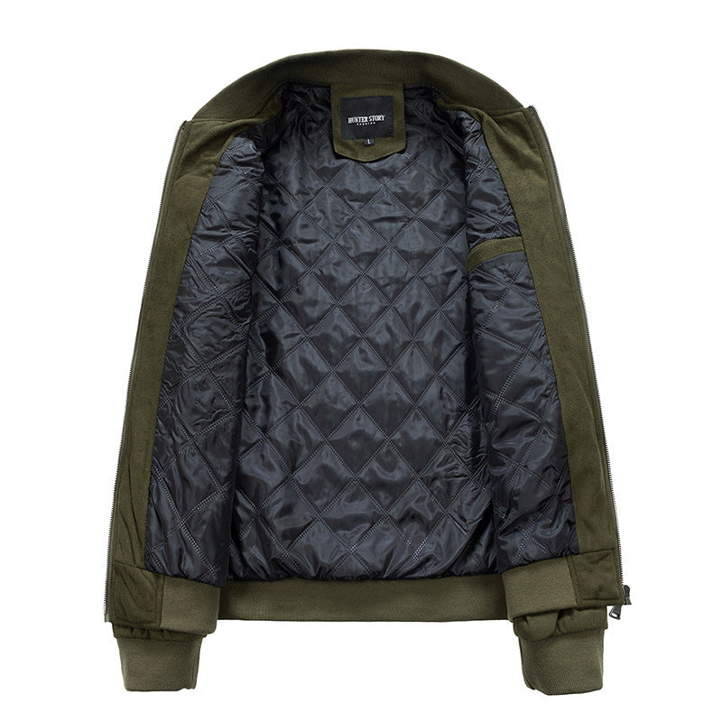 Men's faux suede bomber jacket