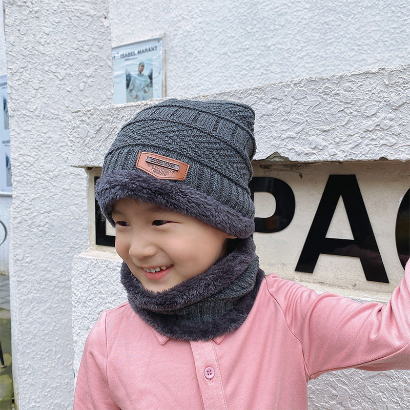 Knit beanie and neck warmer set