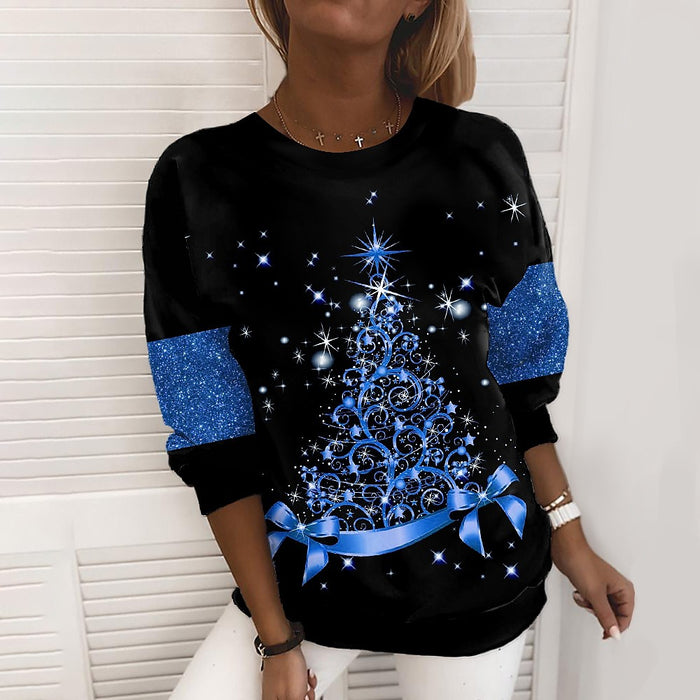 Kinsley | Christmas Sweatshirt with 3D Glitter-Effect Print