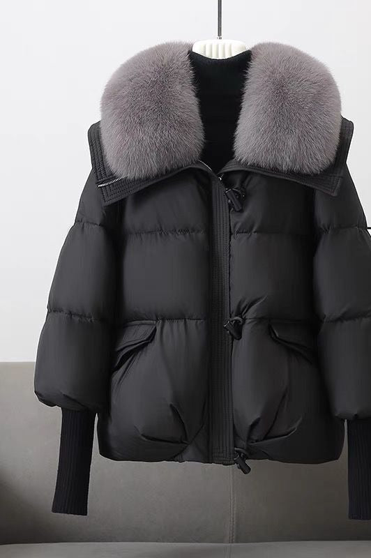 Madison | Short Puffer Jacket with Big Faux Fur Collar