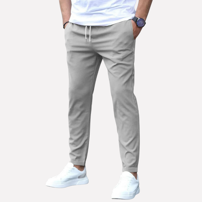 Men's Tapered Casual Pants with Drawstring Waist