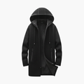 Men's Hooded Jacket with Plush Lining and Front Zip Pockets