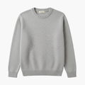 Men’s Crew Neck Knit Sweater with Ribbed Cuffs and Hem