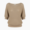 Women’s Pullover Sweater with Wide Neckline and Half Sleeves