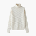 Women’s Turtleneck Sweater with Woven Knit Surface