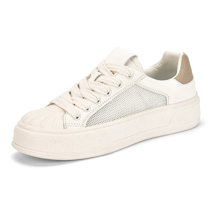 Women's Breathable Mesh Platform Sneakers Lace-Up