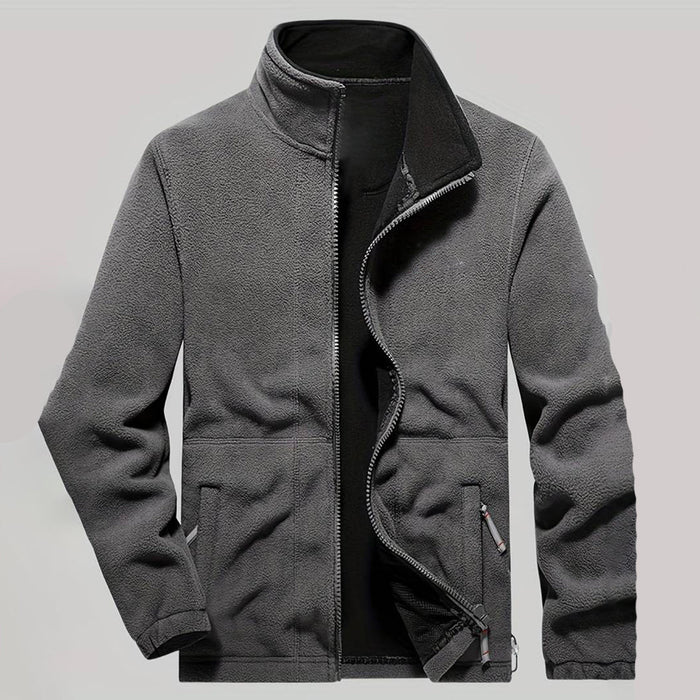 Men's Half-Zip Fleece Pullover with Stand Collar