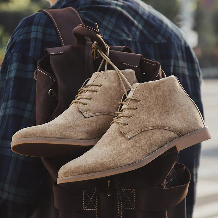 Men's Lace-Up Chukka Boots with Low Ankle for Casual Wear
