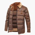 Men's Jacket with Quilting and Faux Fur Collar