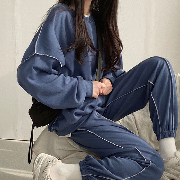 Women's Oversized Sweatshirt and Jogger Set Two-Piece