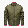 Men’s Bomber Jacket with Diamond Quilted Pattern and Zipper
