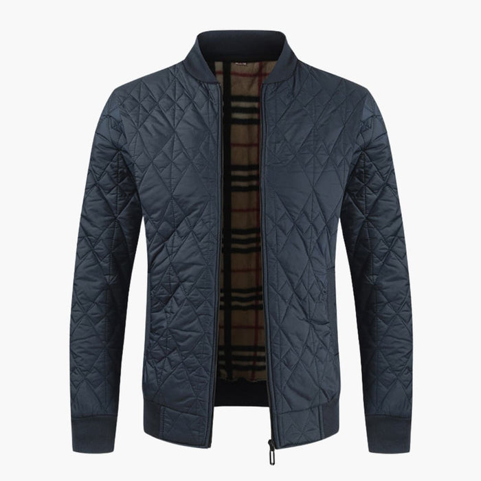 Men’s Bomber Jacket with Padded Body and Checkered Lining