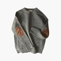 Men’s Knit Sweater with Elbow Patches and Long Sleeves