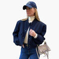 Men’s Outerwear Jacket with Ribbed Hem and Zip Fastening