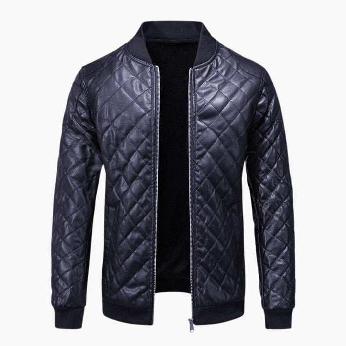 Men’s Quilted Bomber Jacket with Zipper Front
