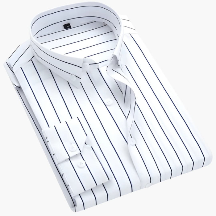 Men’s Striped Long Sleeve Button-Down Shirt