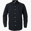 Men’s Striped Long Sleeve Stand Collar Button-Down Shirt