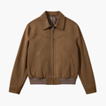 Men’s Jacket with Zip Front and Point Collar