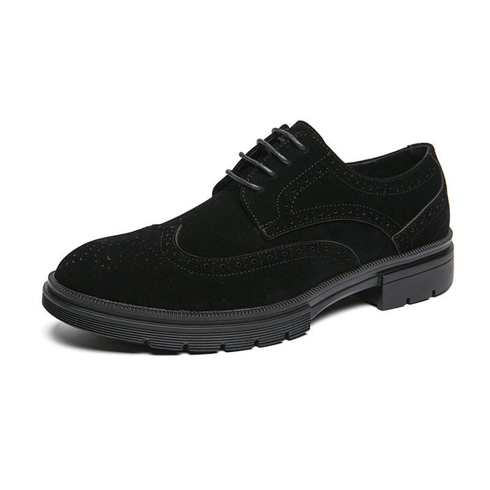 Men's Wingtip Brogue Derby Shoes with Cushioned Insole