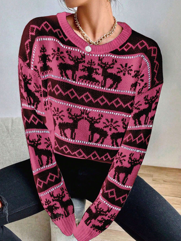 Women's Fair Isle Christmas Jumper with Reindeer Pattern