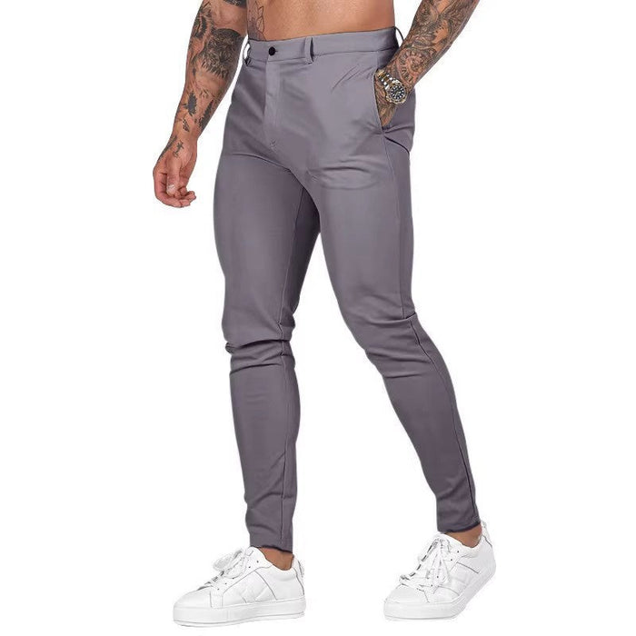 Men's Slim-Fit Chinos Stretch Waist Side Pockets