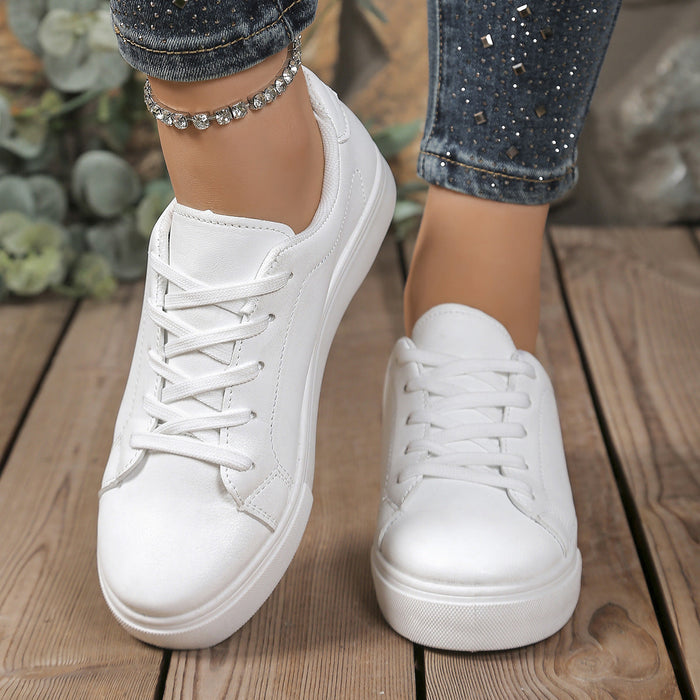 Women's Lace-Up Sneakers with Cushioned Sole