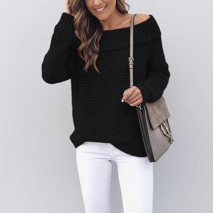 Off-Shoulder Knit Sweater - Alicia