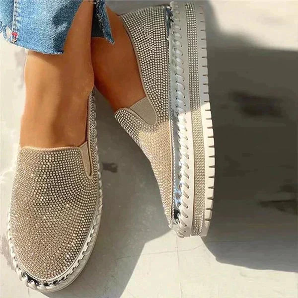Women's Embellished Slip-On Sneakers Platform Sole