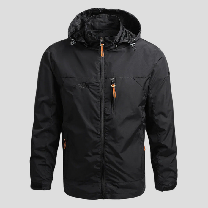 Men's Hooded Softshell Jacket with Zipper Closure
