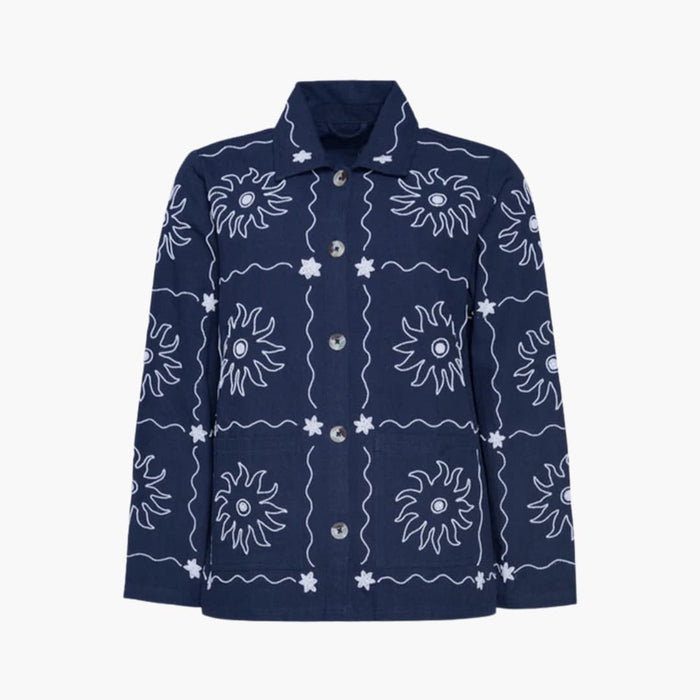 Women’s Floral Print Bomber Jacket with Button Front