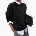 Women’s Pullover Sweater with Crew Neck and Long Sleeves